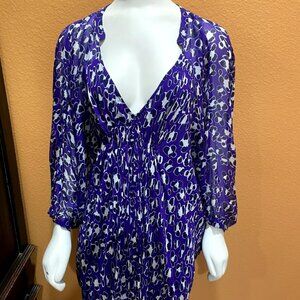 Womens Diane Von Furstenberg DVF Silk Fleurette Kaftan Dress/Tunic Top Size 8/M